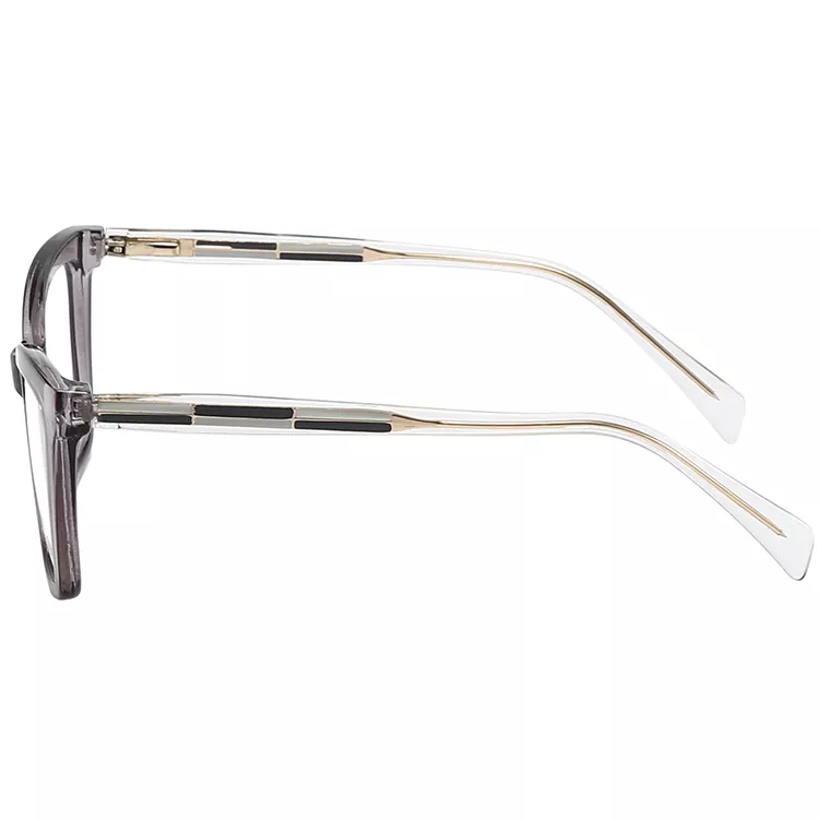 Geometric Color-Block Inlay Colored Core Wire Temple Glasses