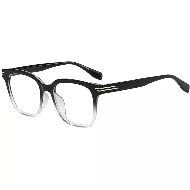 TR90 Transparant vierkant gestreept mode-optisch frame met klinknagel